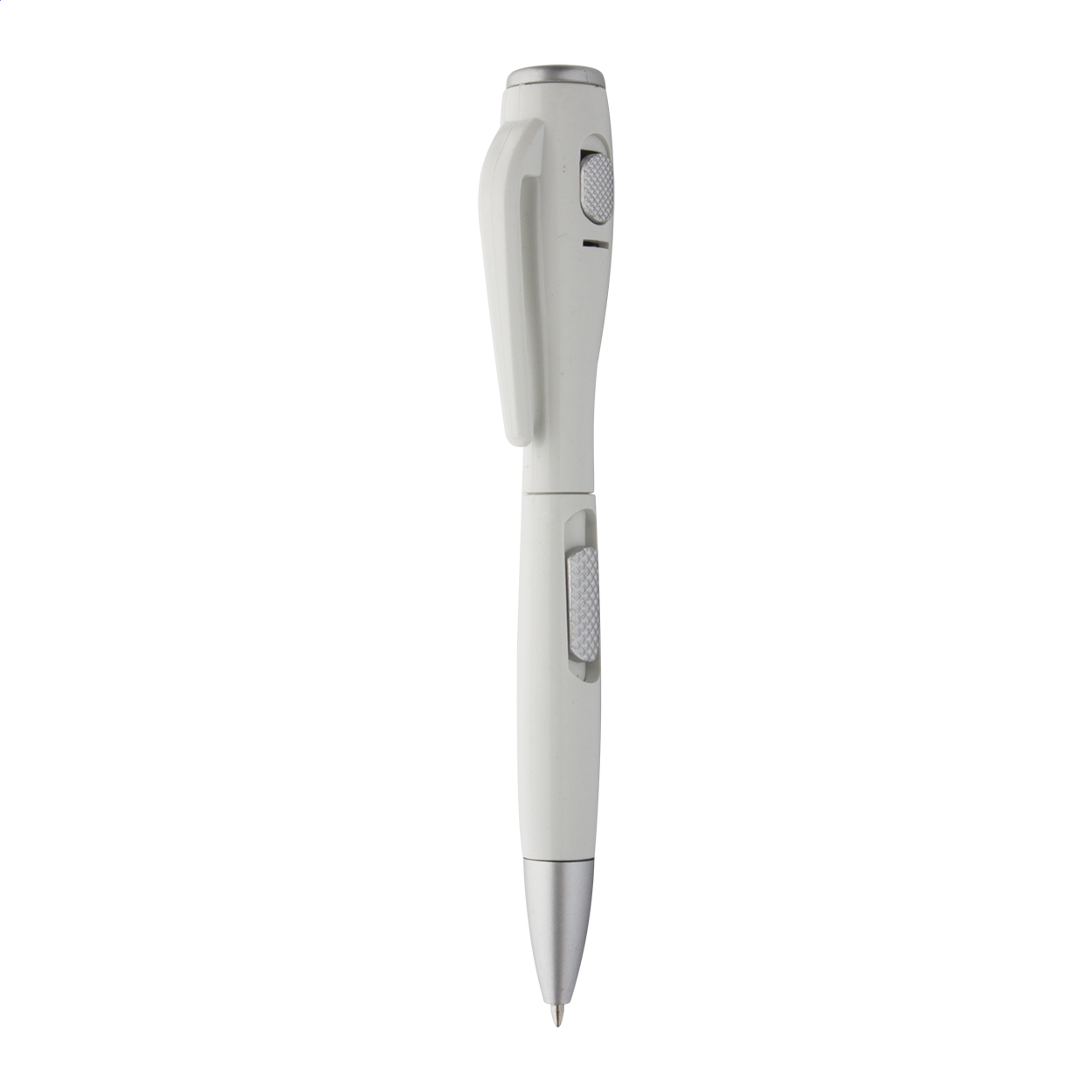 Penna a sfera con torcia ad 1 luce LED — gadget promozionale personalizzabile con il tuo logo