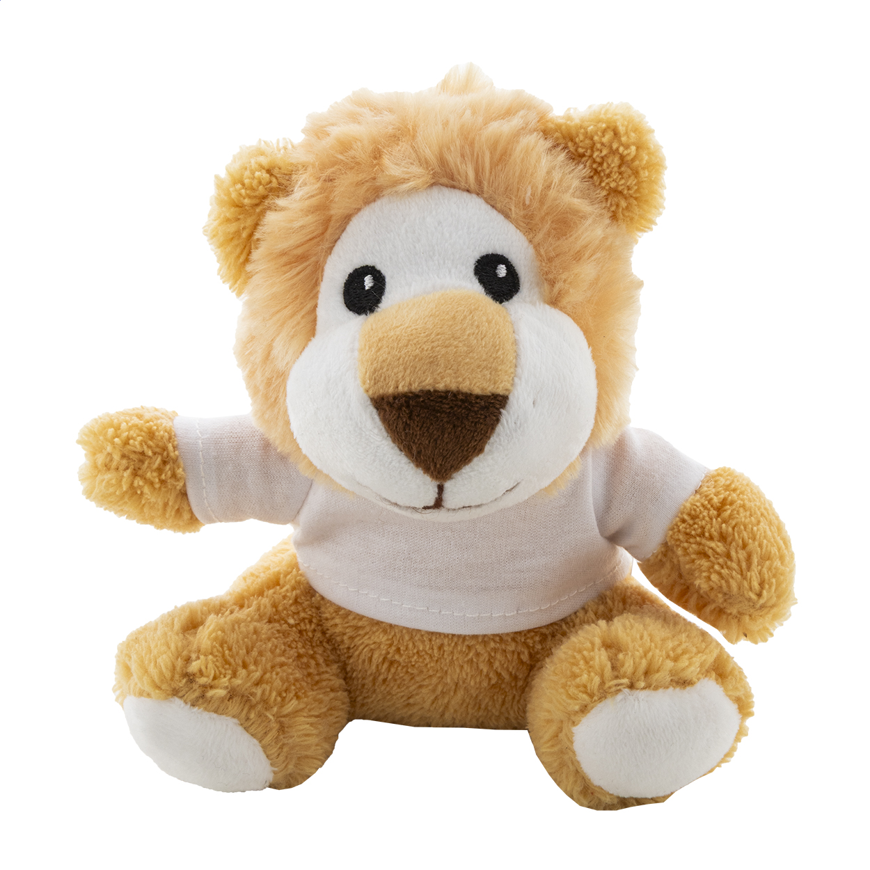 Peluche in RPET, leone — gadget promozionale personalizzabile con il tuo logo