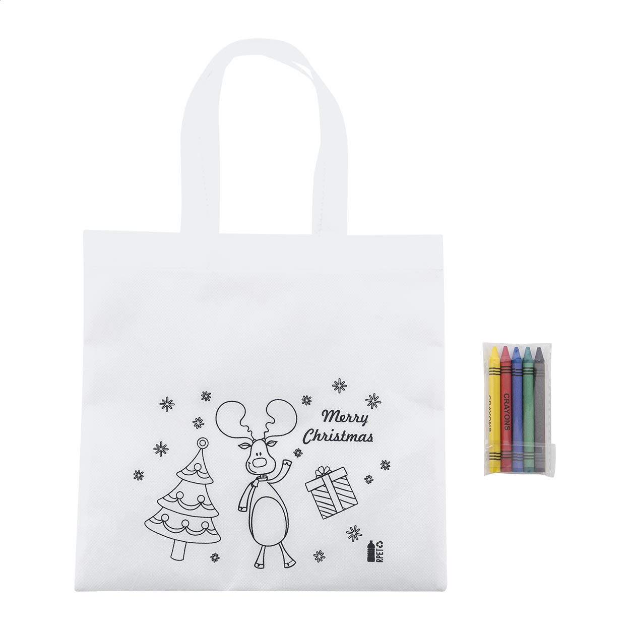 Borsa per la spesa natalizia de decorare — gadget promozionale personalizzabile con il tuo logo