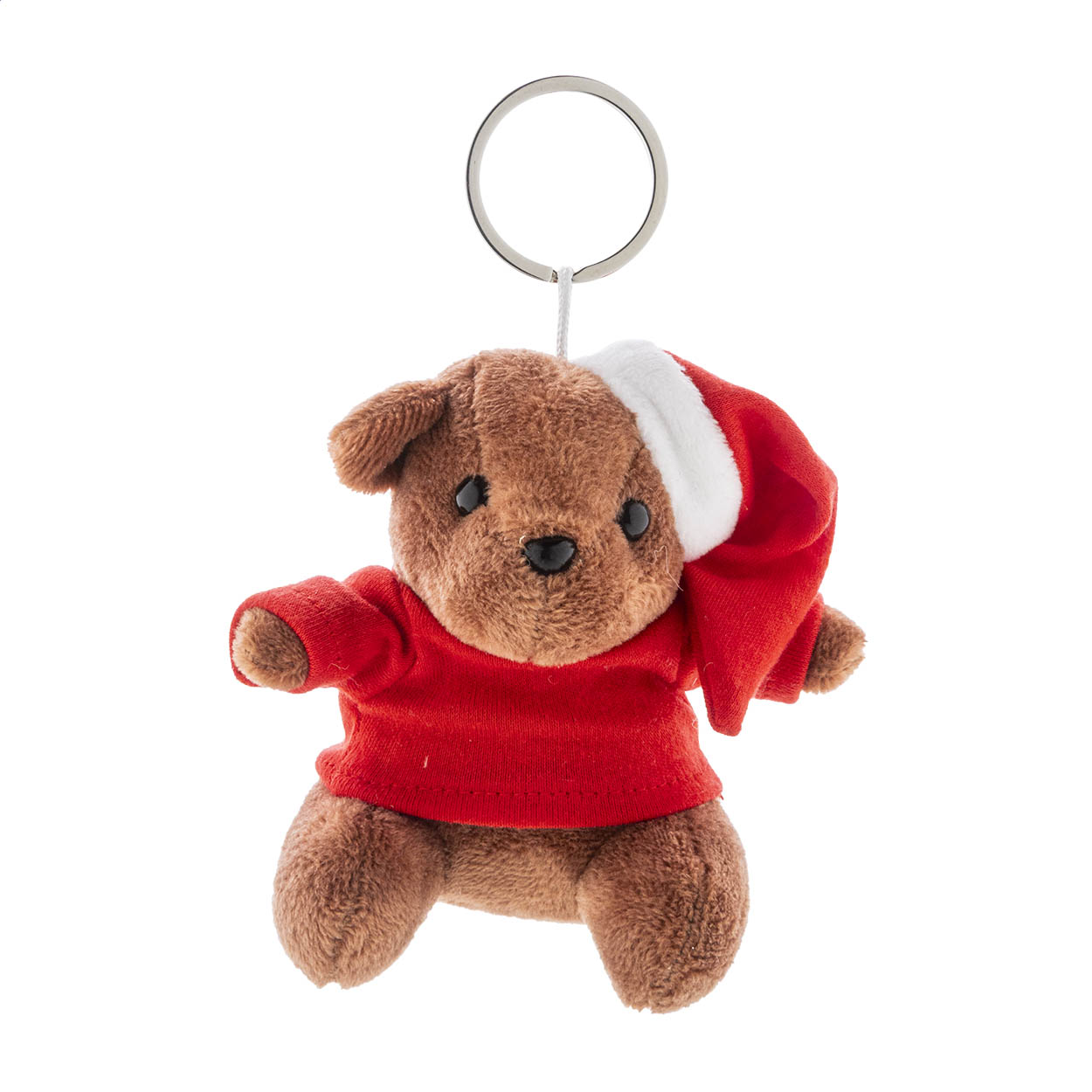 portachiavi natalizio con orsetto in peluche — gadget promozionale personalizzabile con il tuo logo