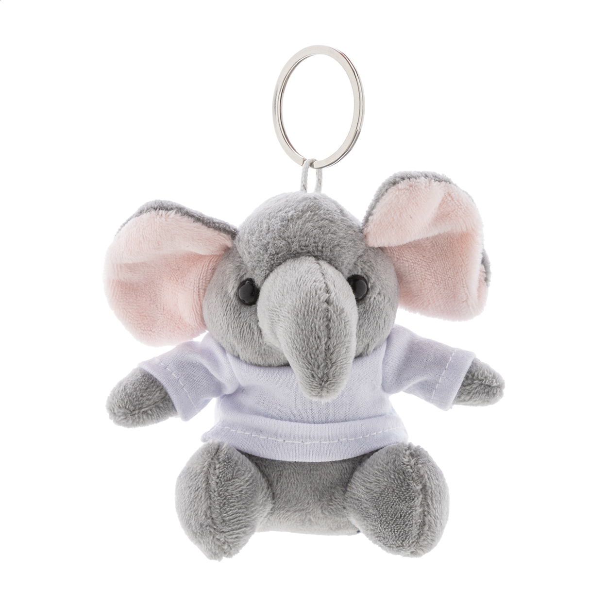 Portachiavi con elefante in peluche — gadget promozionale personalizzabile con il tuo logo