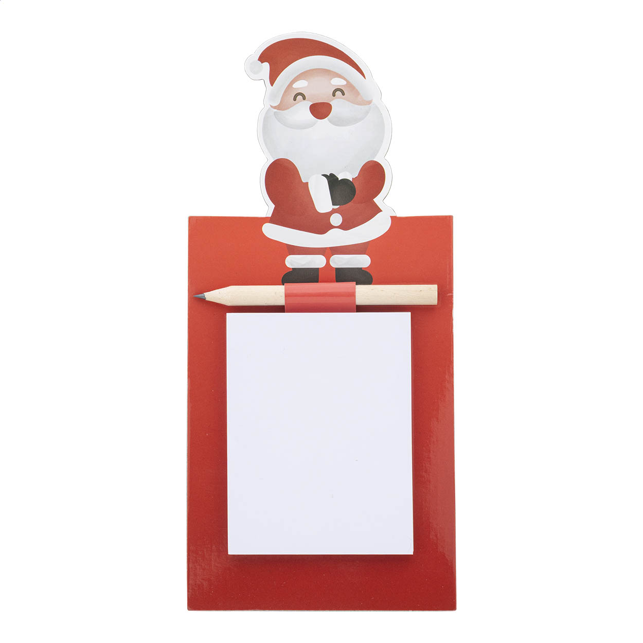 Blocco note magnetico natalizio, Babbo Natale — gadget promozionale personalizzabile con il tuo logo