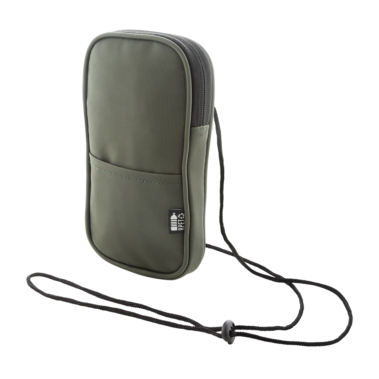 borsa portacellulare a tracolla in RPET — gadget promozionale personalizzabile con il tuo logo