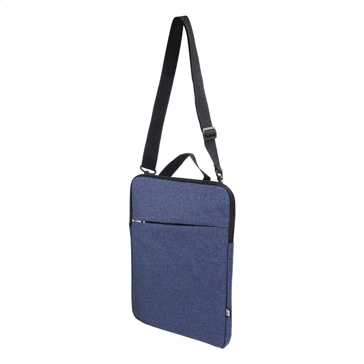 Borsa a tracolla in RPET — gadget promozionale personalizzabile con il tuo logo