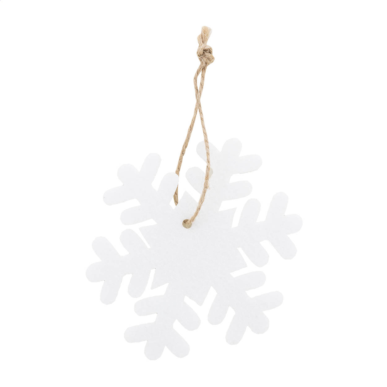 Ornamento per albero di Natale RPET, fiocco di neve — gadget promozionale personalizzabile con il tuo logo