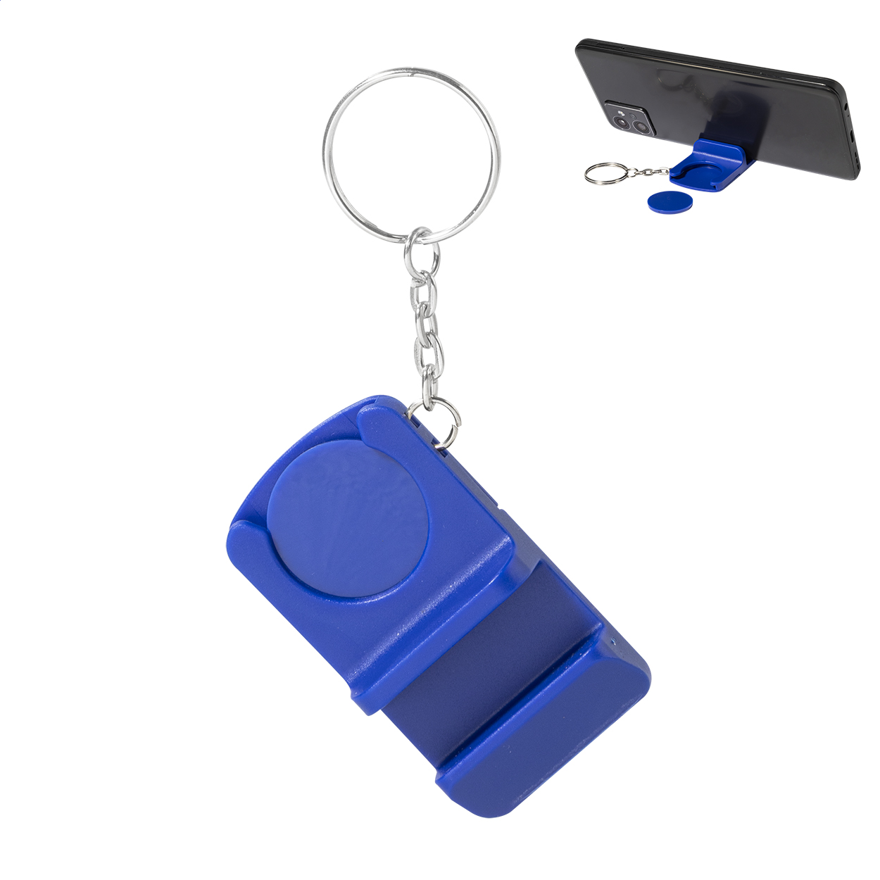 Portachiavi con gettone in RABS per carrello — gadget promozionale personalizzabile con il tuo logo