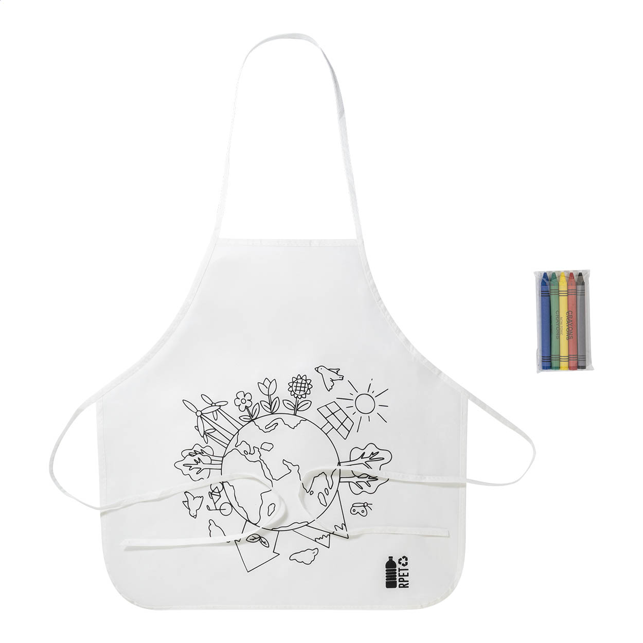 Grembiule da decorare in RPET — gadget promozionale personalizzabile con il tuo logo