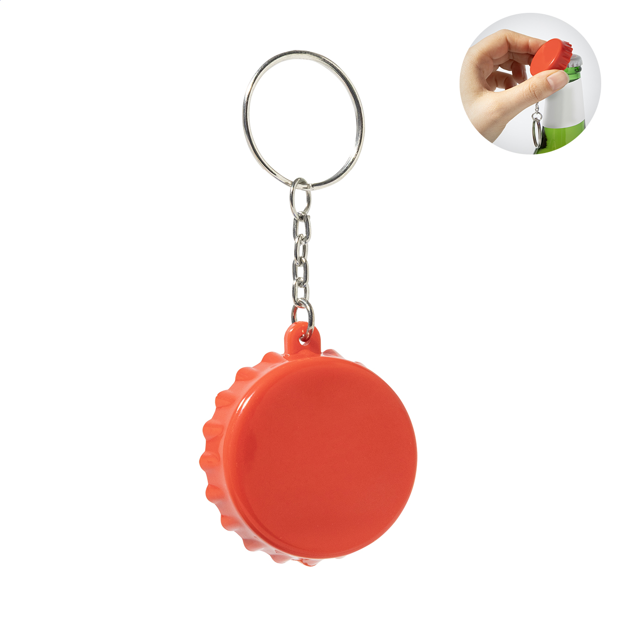 Portachiavi in RABS con apribottiglie — gadget promozionale personalizzabile con il tuo logo