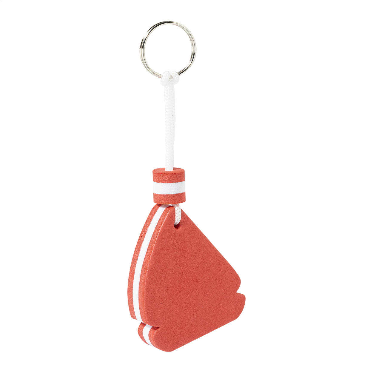 Portachiavi galleggiante in schiuma di EVA a forma di barca a vela con anello metallico — gadget promozionale personalizzabile con il tuo logo