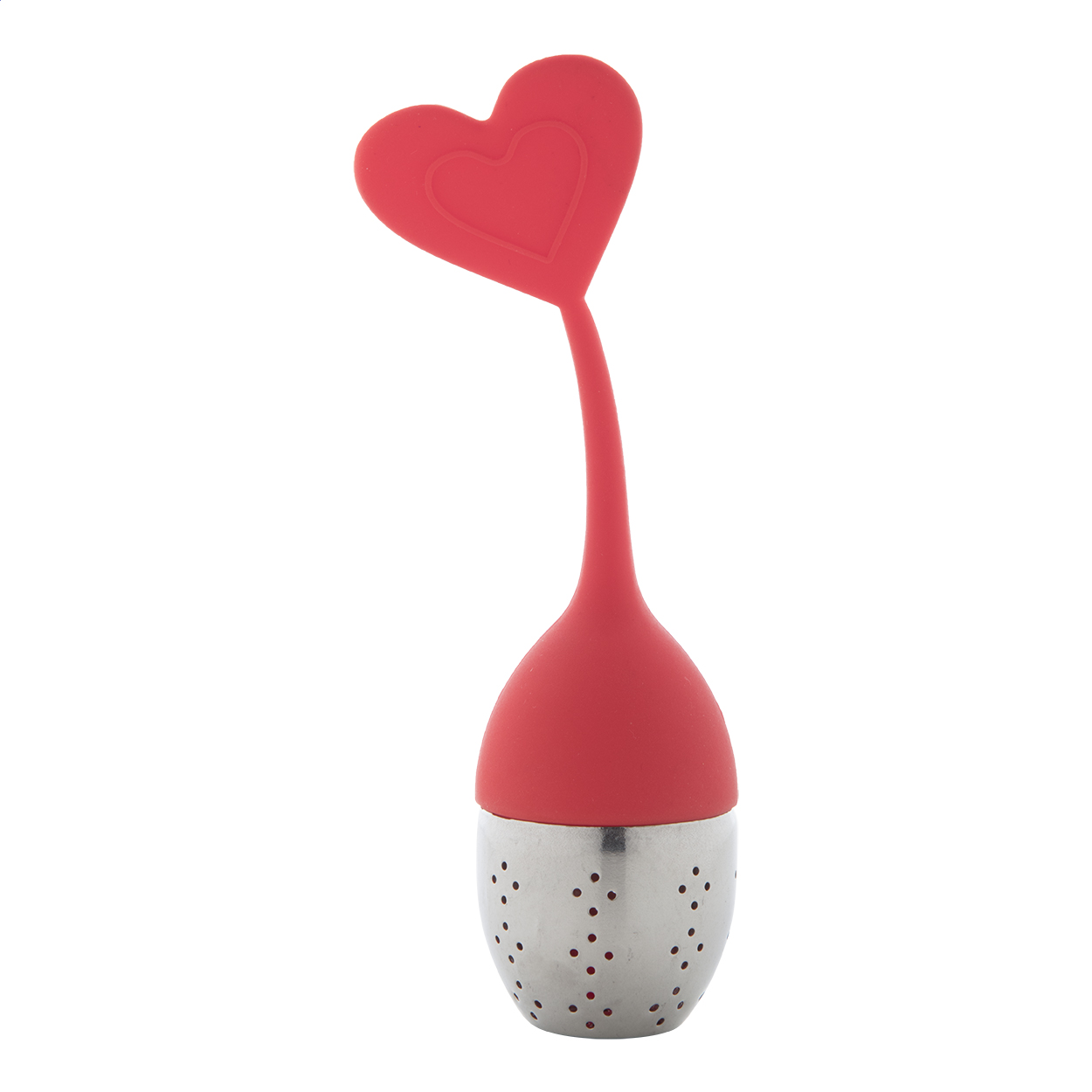infusore per il tè, cuore — gadget promozionale personalizzabile con il tuo logo