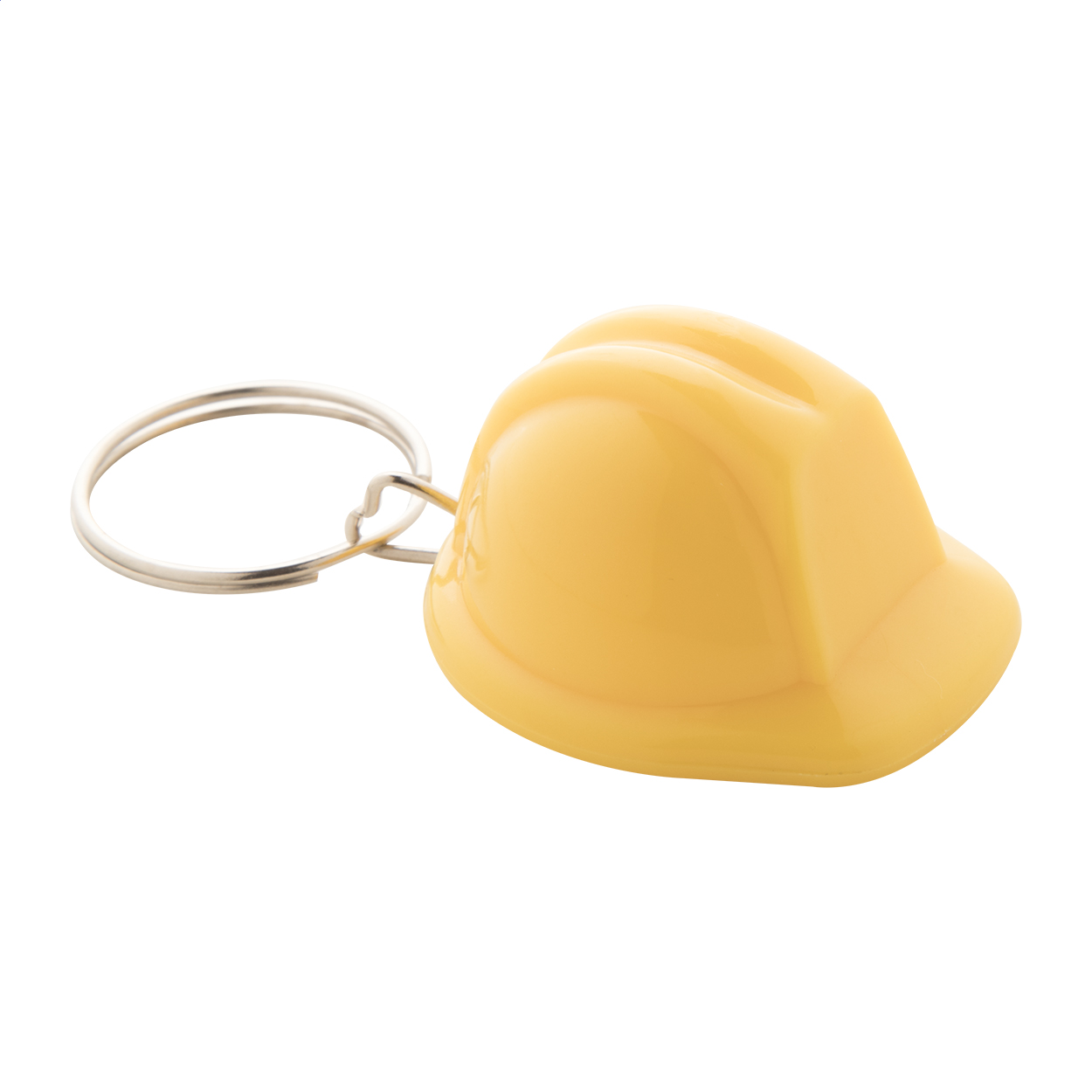 Portachiavi a forma di casco di sicurezza in plastica — gadget promozionale personalizzabile con il tuo logo