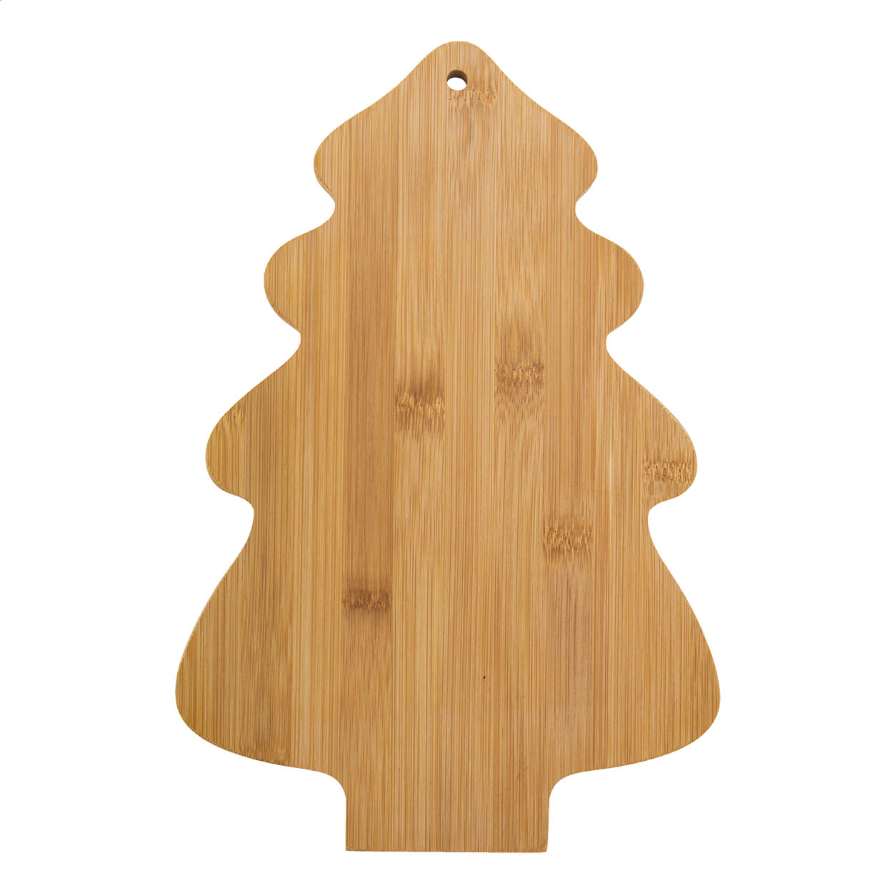 Tagliere in bambù a forma di albero di Natale — gadget promozionale personalizzabile con il tuo logo