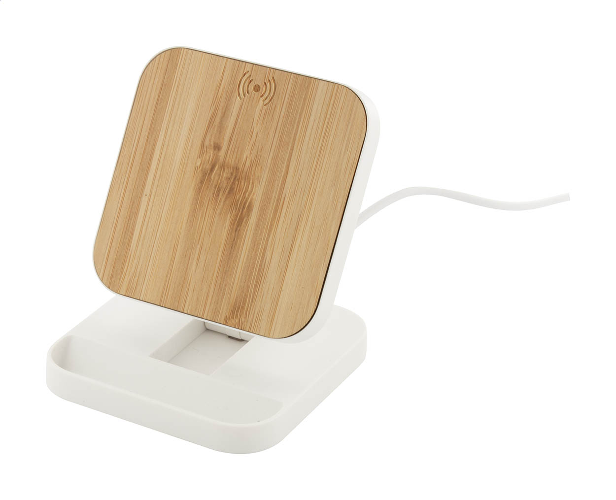 caricabatterie wireless con supporto cellulare — gadget promozionale personalizzabile con il tuo logo