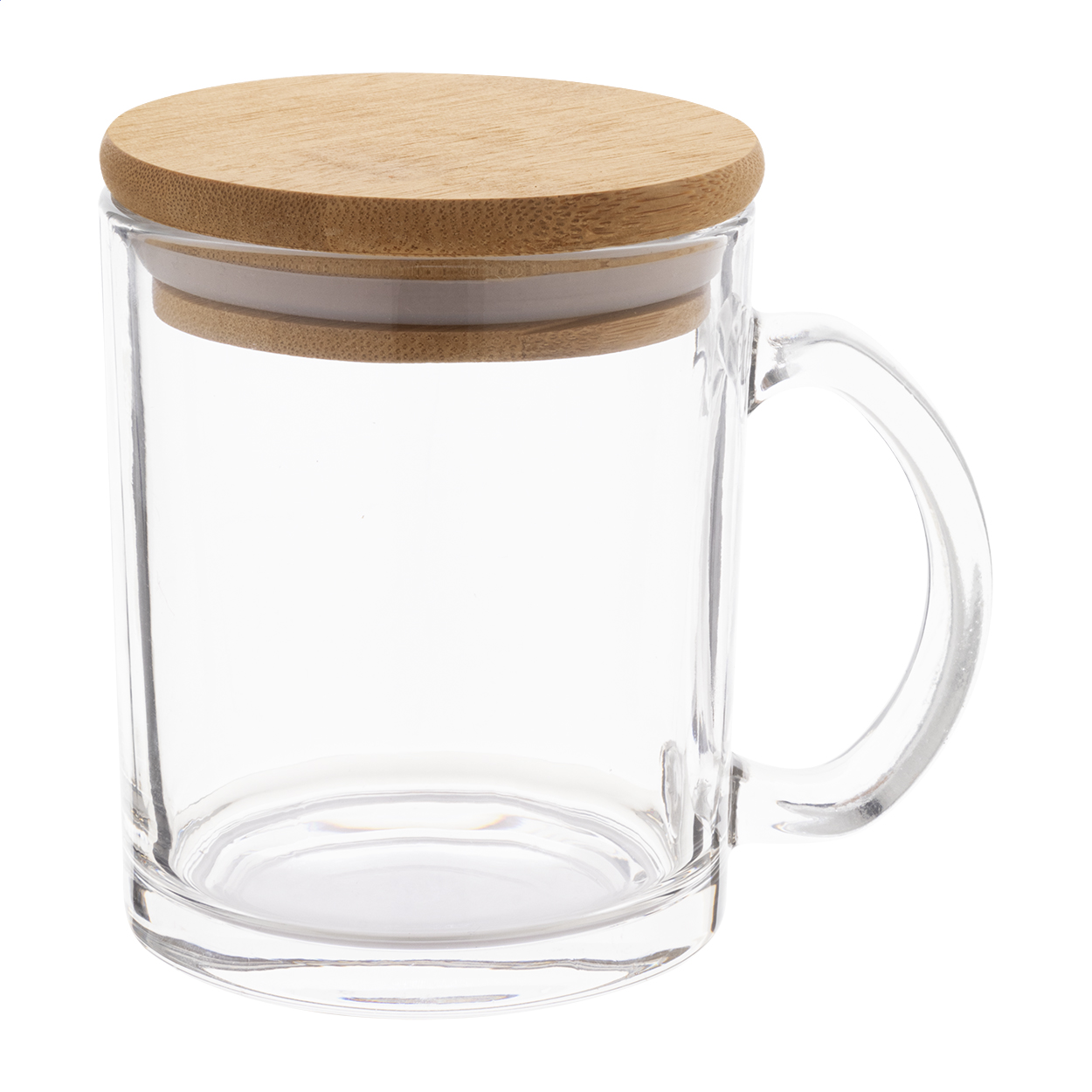 Tazza in vetro riciclato — gadget promozionale personalizzabile con il tuo logo