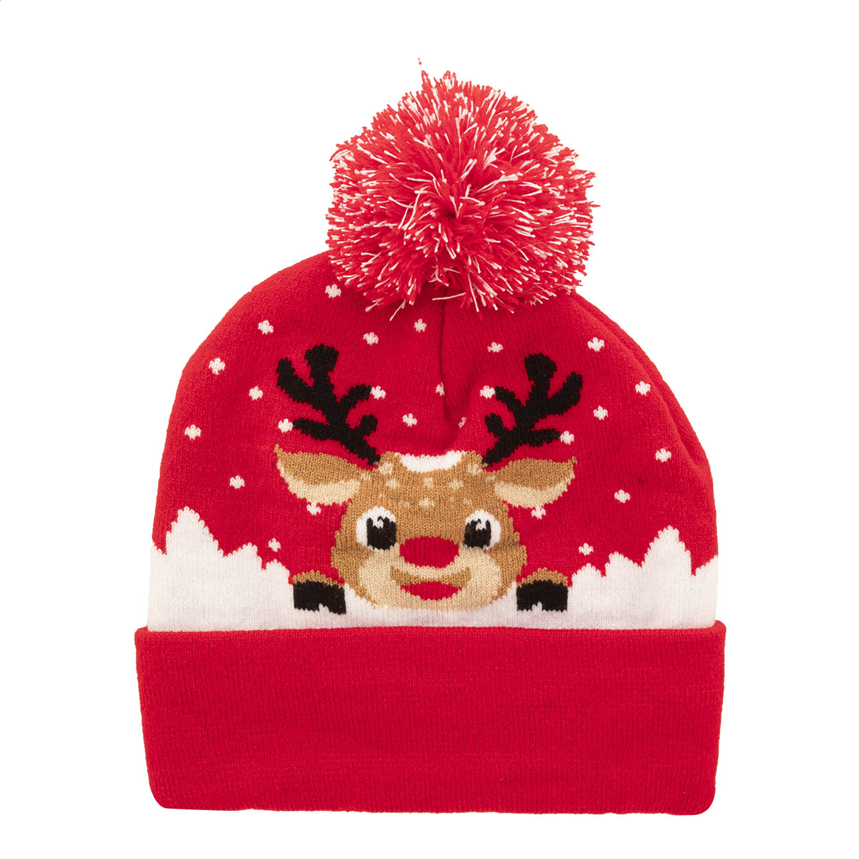 Cappellino invernale a tema natalizio — gadget promozionale personalizzabile con il tuo logo