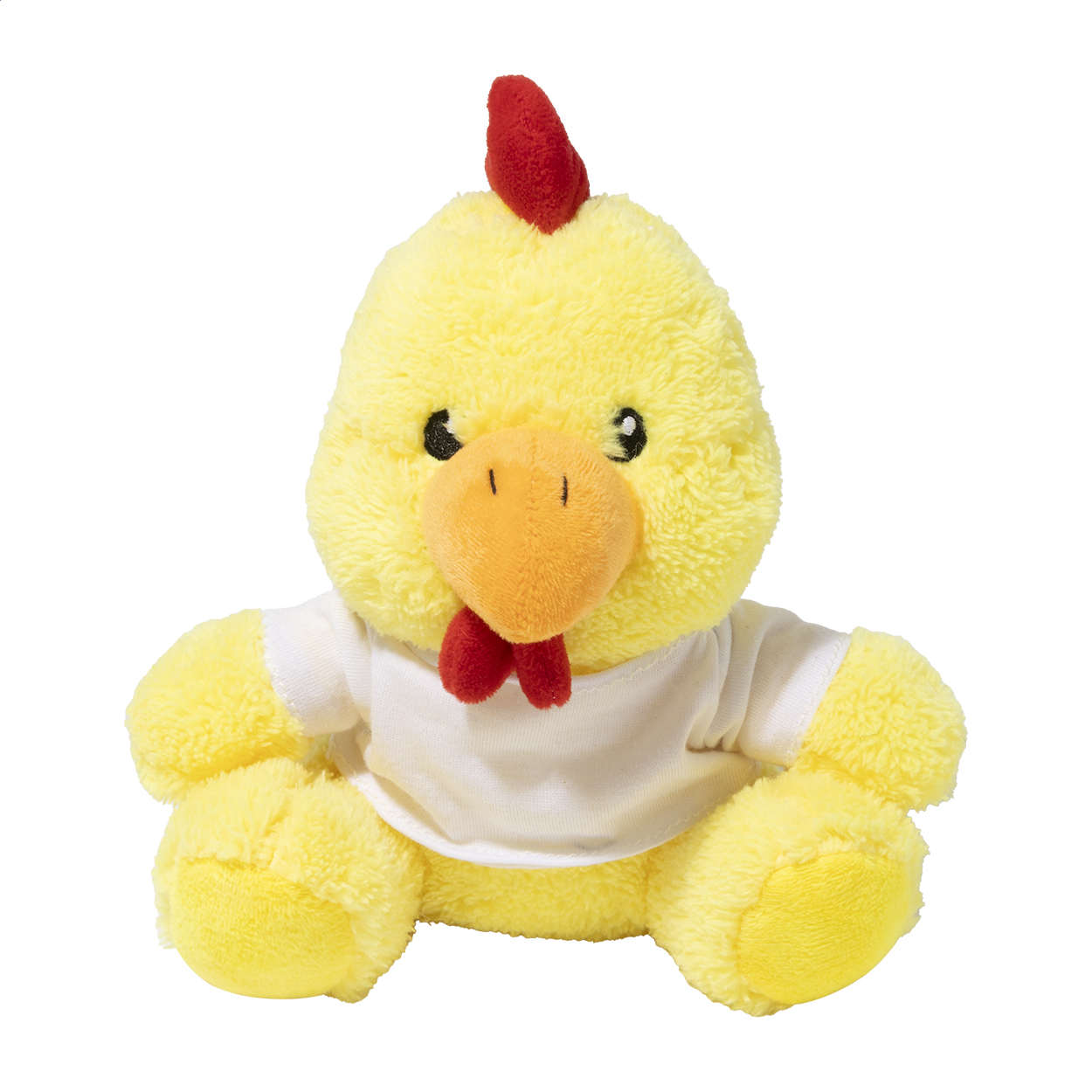 Gallo di peluche in RPET — gadget promozionale personalizzabile con il tuo logo