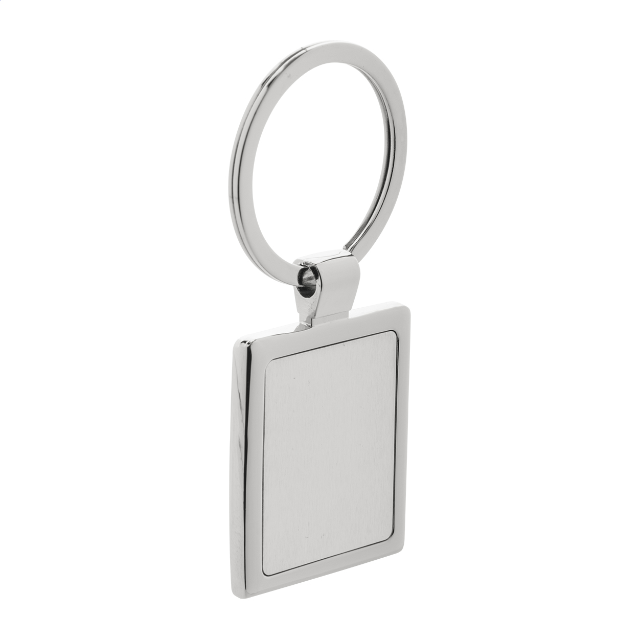 Portachiavi in metallo in confezione di cartoncino nero — gadget promozionale personalizzabile con il tuo logo