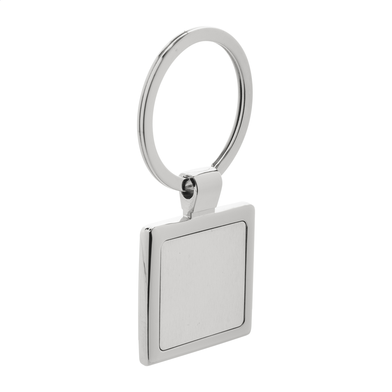Portachiavi in metallo in confezione di cartoncino nero — gadget promozionale personalizzabile con il tuo logo