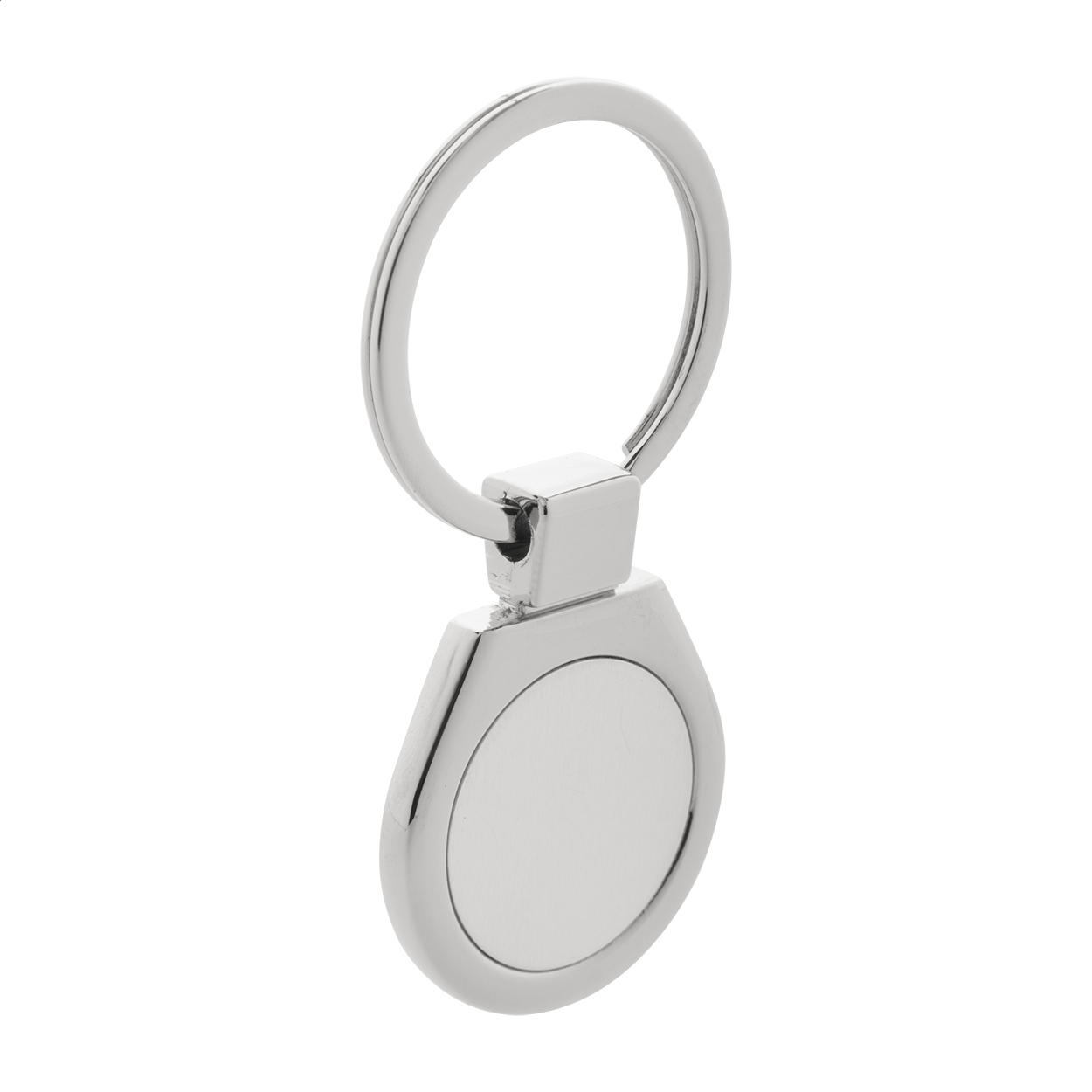 Portachiavi in metallo in confezione di cartoncino nero — gadget promozionale personalizzabile con il tuo logo