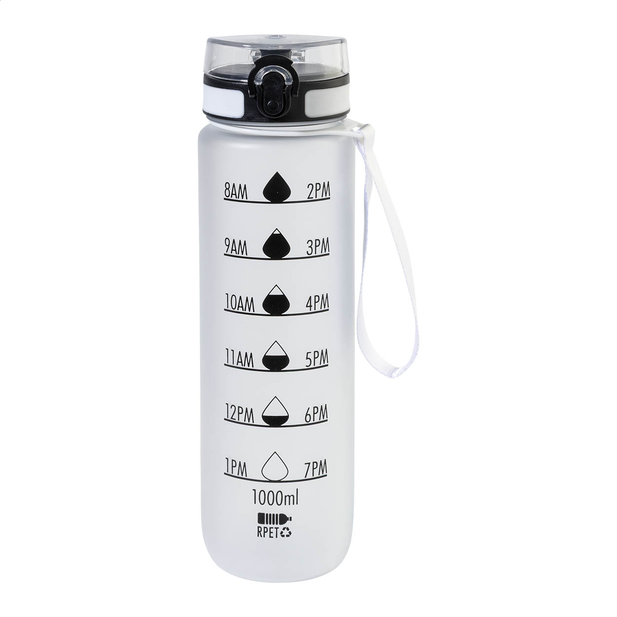 Borraccia in RPET satinato, senza BPA, da 1000ml — gadget promozionale personalizzabile con il tuo logo
