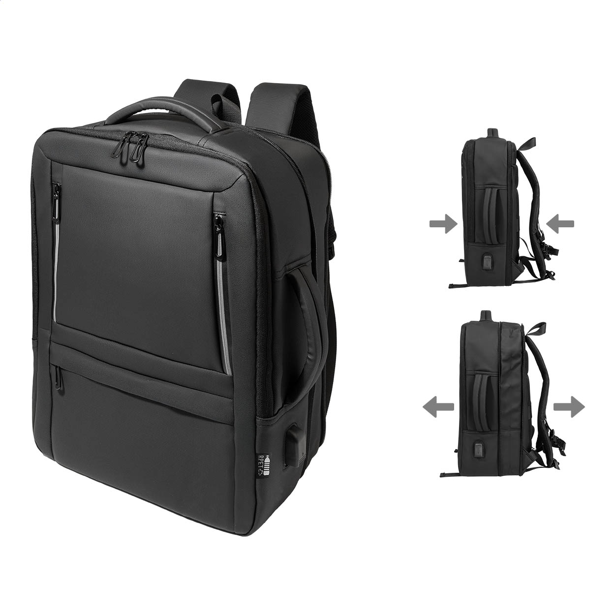 Zaino portadocumenti in RPET — gadget promozionale personalizzabile con il tuo logo