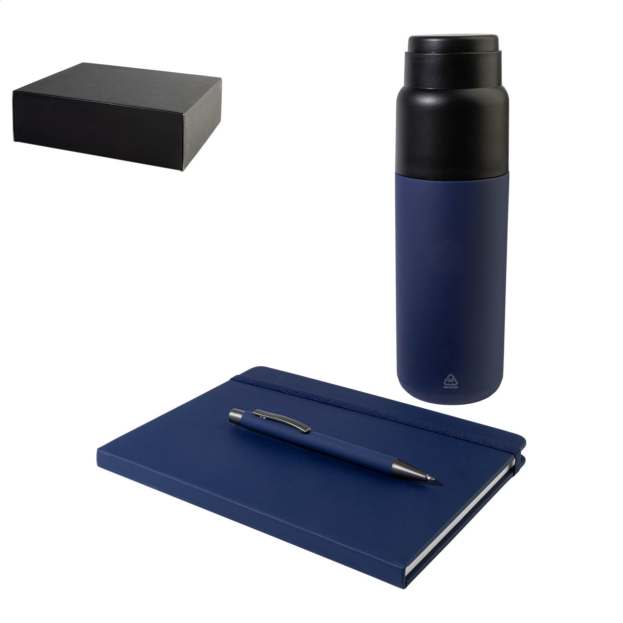 Set regalo composto da 3 pezzi, confezionato in una scatola regalo di cartoncino — gadget promozionale personalizzabile con il tuo logo