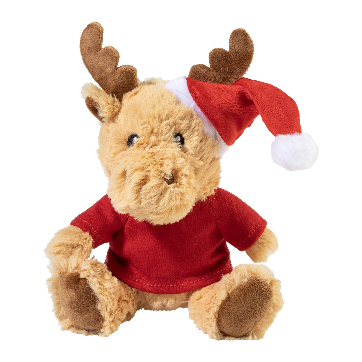 Peluche in RPET, renna — gadget promozionale personalizzabile con il tuo logo