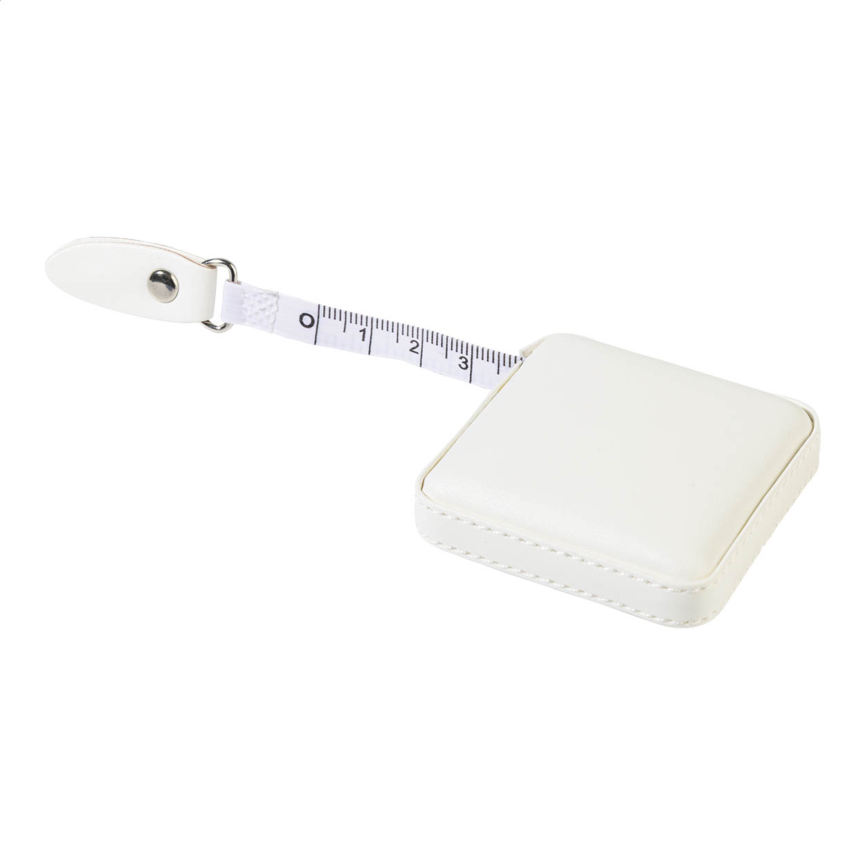 Flessometro quadrato da 1,5 metri con rivestimento in pelle PU — gadget promozionale personalizzabile con il tuo logo