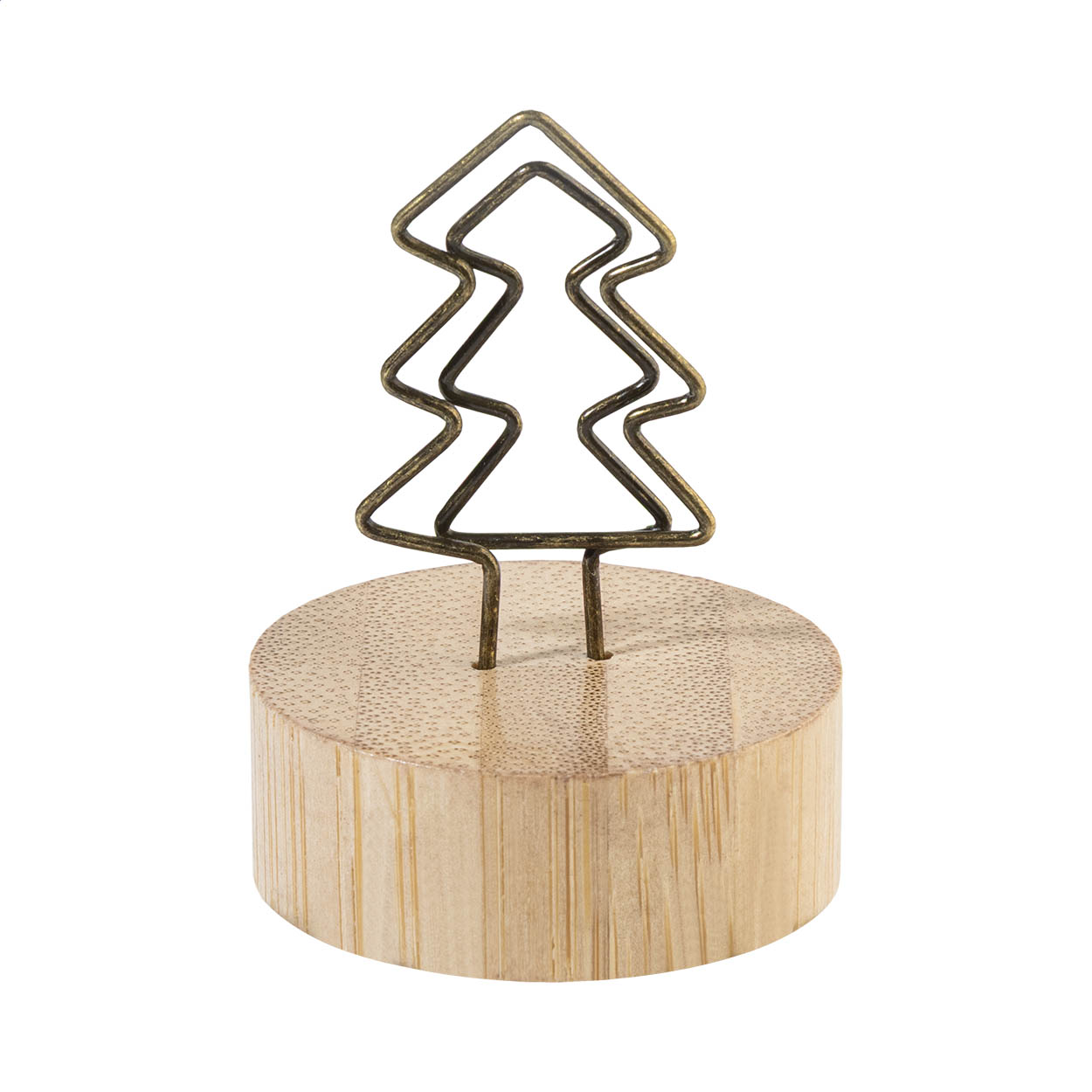 Fermaglio per biglietti a tema natalizio, albero — gadget promozionale personalizzabile con il tuo logo