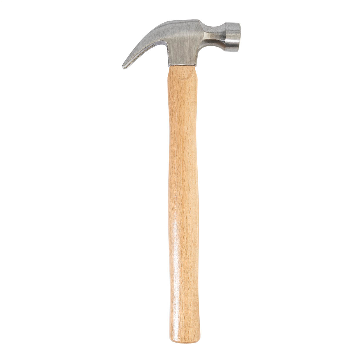 Martello da carpentiere in acciaio al carbonio con manico in legno di faggio — gadget promozionale personalizzabile con il tuo logo