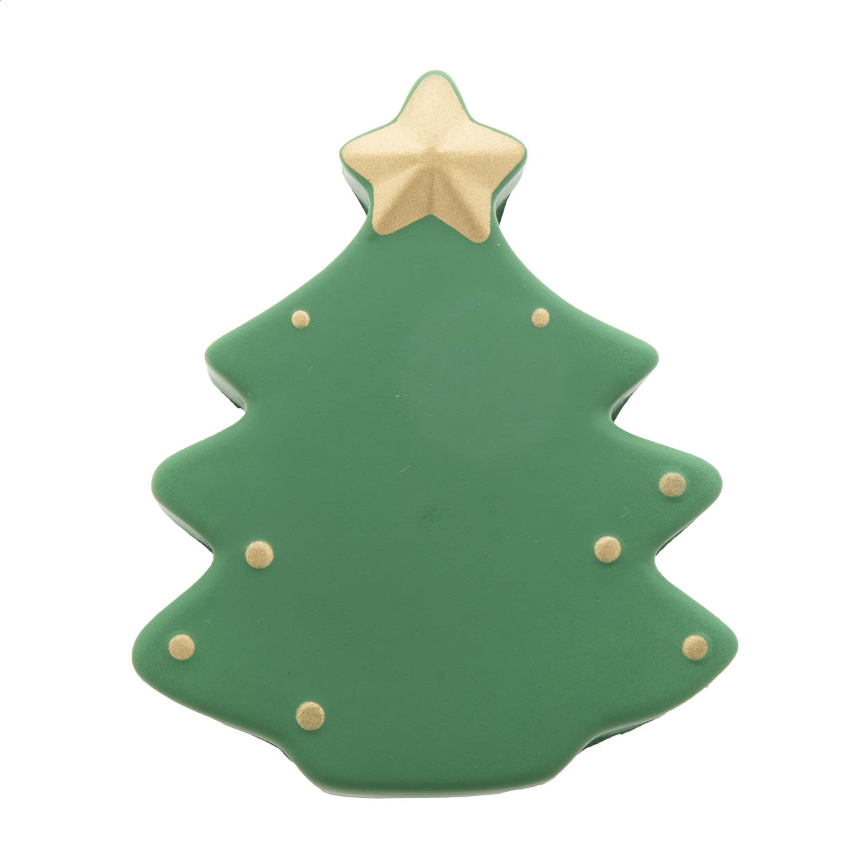 Pallina antistress a forma di albero di Natale — gadget promozionale personalizzabile con il tuo logo