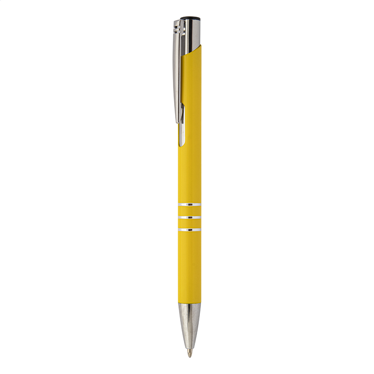 Penna a sfera in alluminio riciclato con refill blu — gadget promozionale personalizzabile con il tuo logo