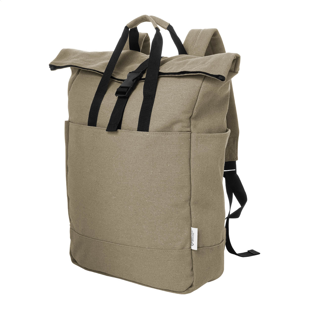 Zaino in tela riciclata — gadget promozionale personalizzabile con il tuo logo