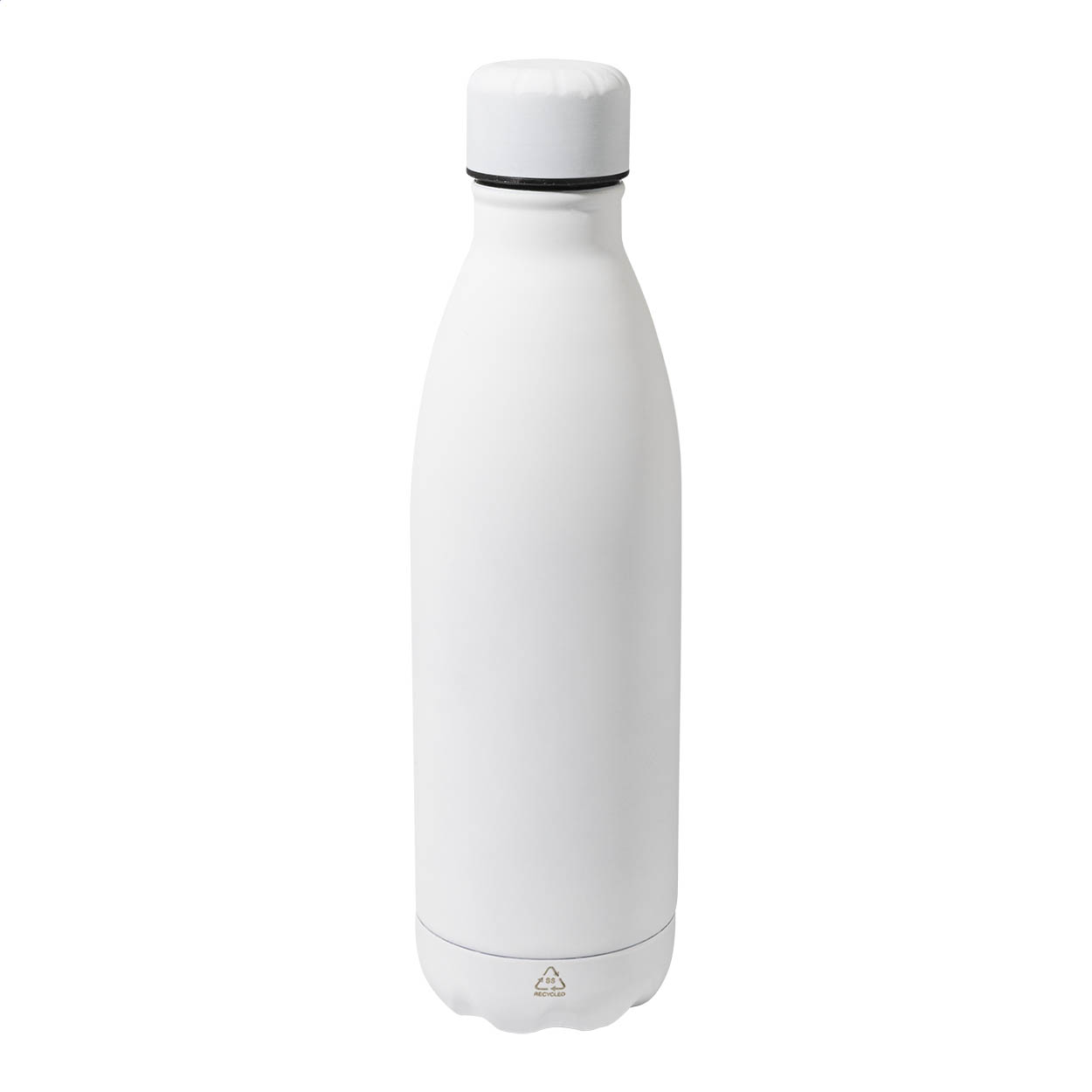 Borraccia in acciaio riciclato da 790ml e finitura gommata — gadget promozionale personalizzabile con il tuo logo