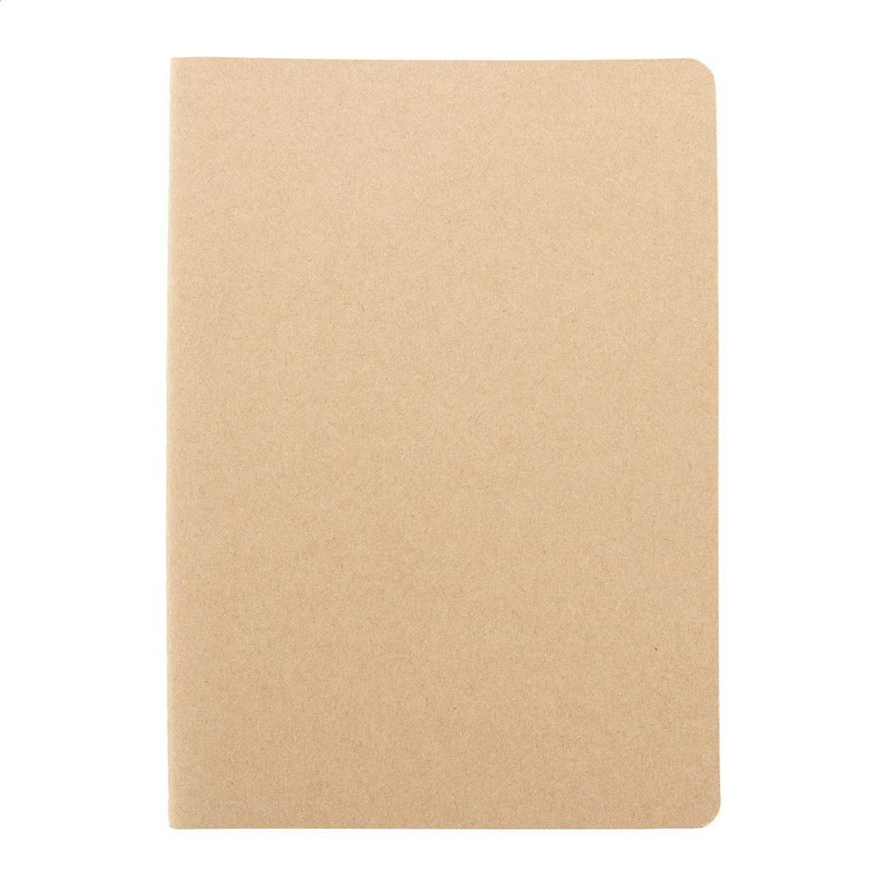 Quaderno con copertina in carta riciclata, cucita e 60 fogli a righe in carta kraft riciclata — gadget promozionale personalizzabile con il tuo logo