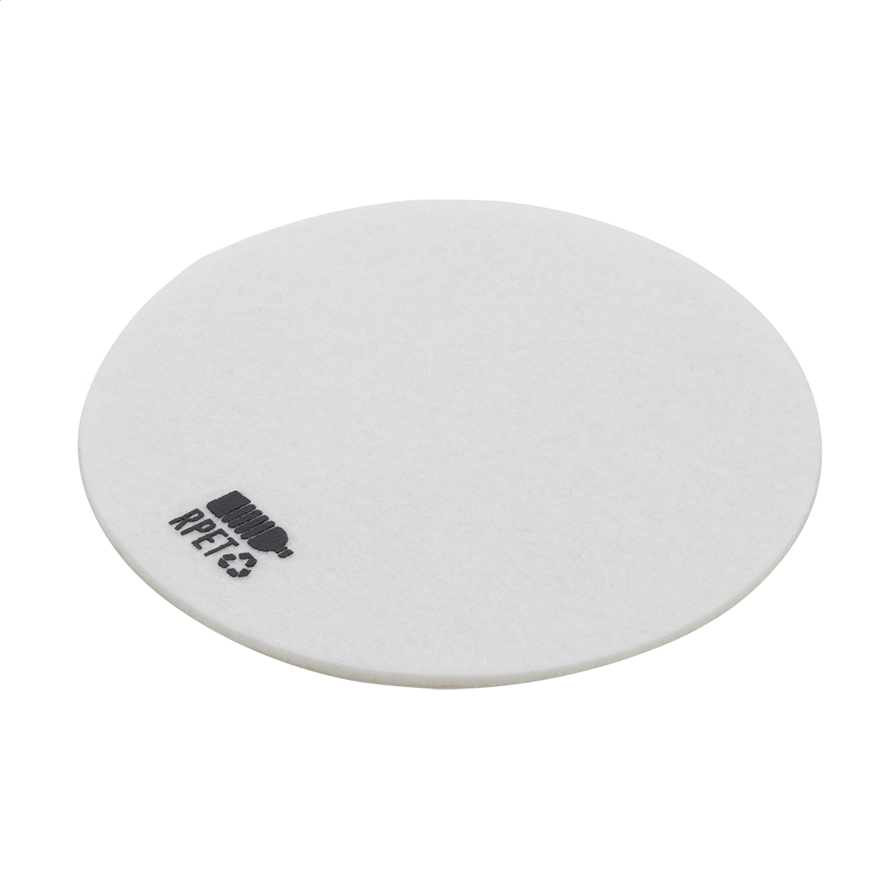 Sottobicchiere in feltro RPET — gadget promozionale personalizzabile con il tuo logo