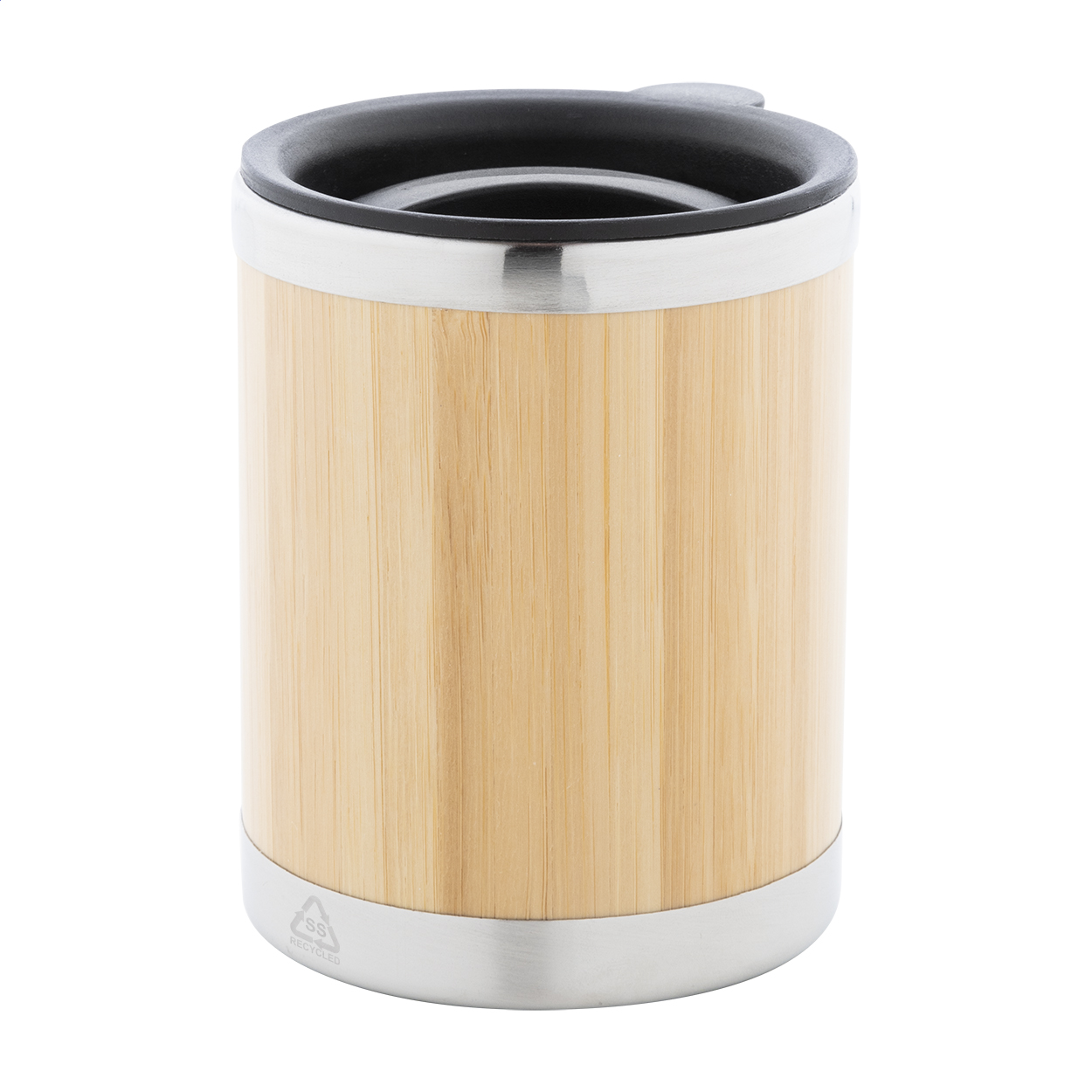 Bicchiere termico in acciaio riciclato a doppia parete da 300ml — gadget promozionale personalizzabile con il tuo logo