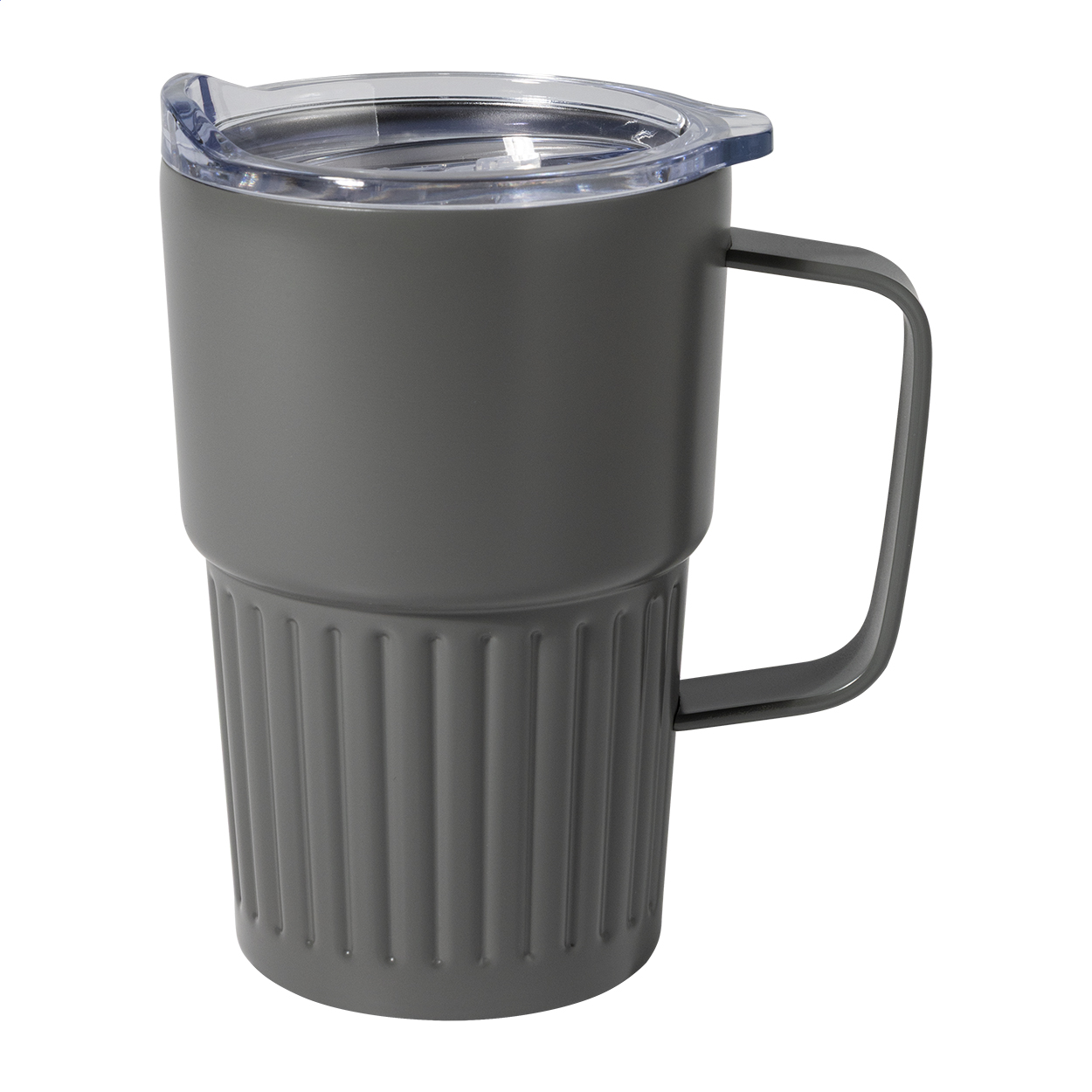 Tazza termica a doppia parete in acciaio inox riciclato da 470 ml — gadget promozionale personalizzabile con il tuo logo