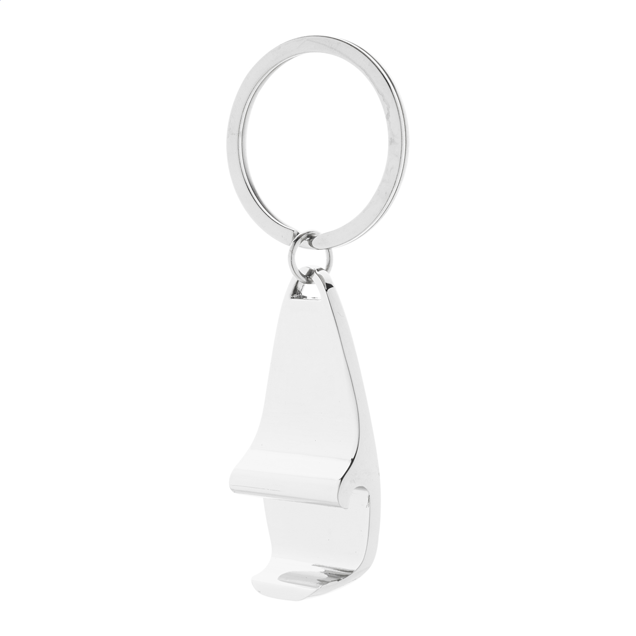 Portachiavi con apribottiglie in metallo, fornito in scatola di cartoncino kraft — gadget promozionale personalizzabile con il tuo logo