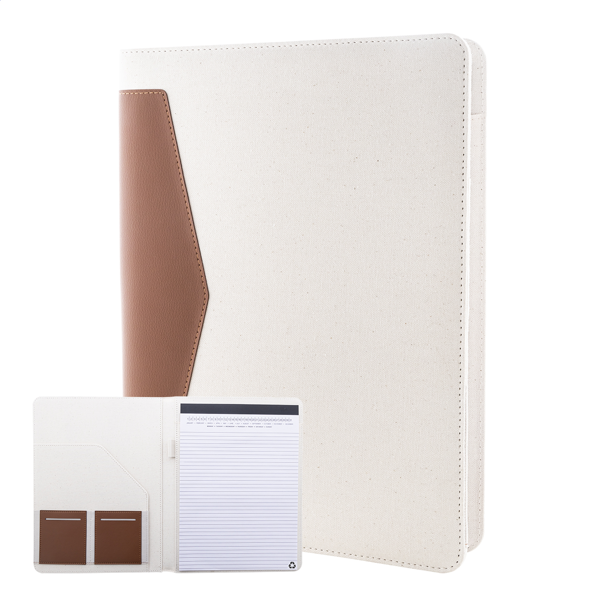 Portadocumenti in canvas riciclato — gadget promozionale personalizzabile con il tuo logo
