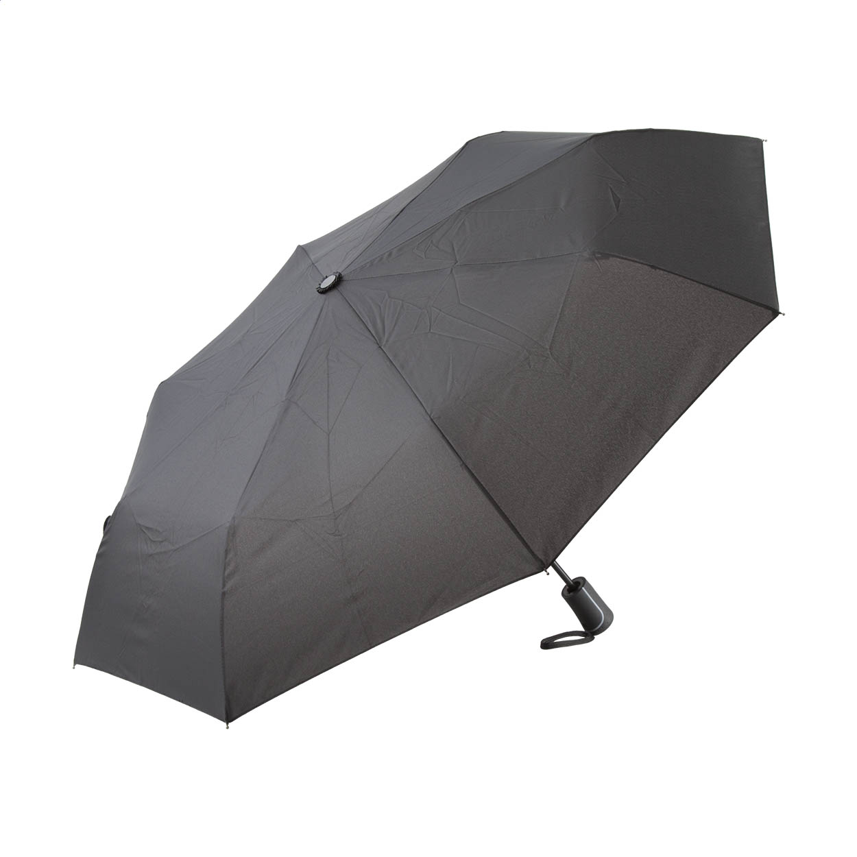 Ombrello pieghevole antivento 8 pannelli, completamente automatico (apri/chiudi), manico antiscivolo, struttura in metallo e fodera con marchio — gadget promozionale personalizzabile con il tuo logo