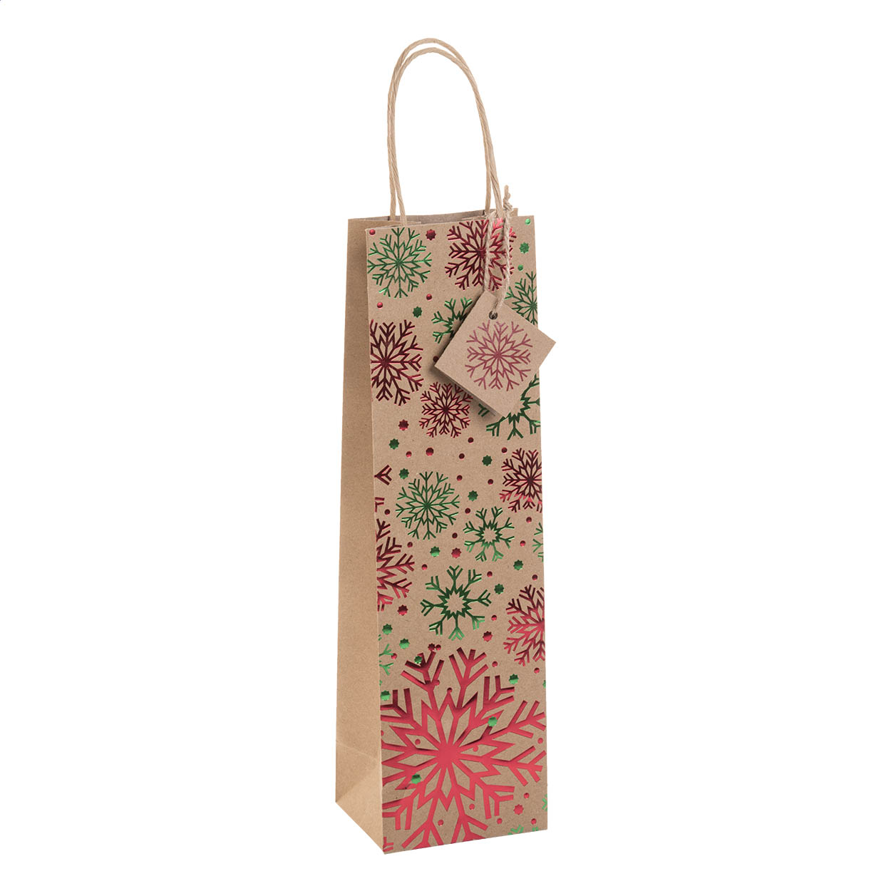 Busta regalo natalizia, per bottiglia vino — gadget promozionale personalizzabile con il tuo logo
