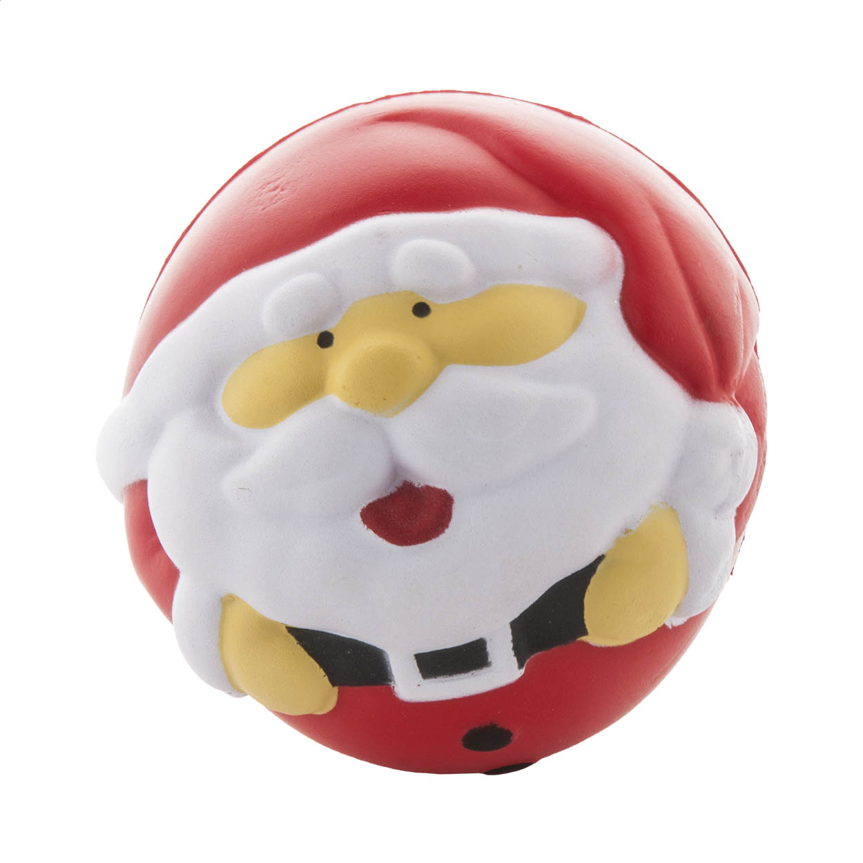 Palla antistress a forma di Babbo Natale — gadget promozionale personalizzabile con il tuo logo