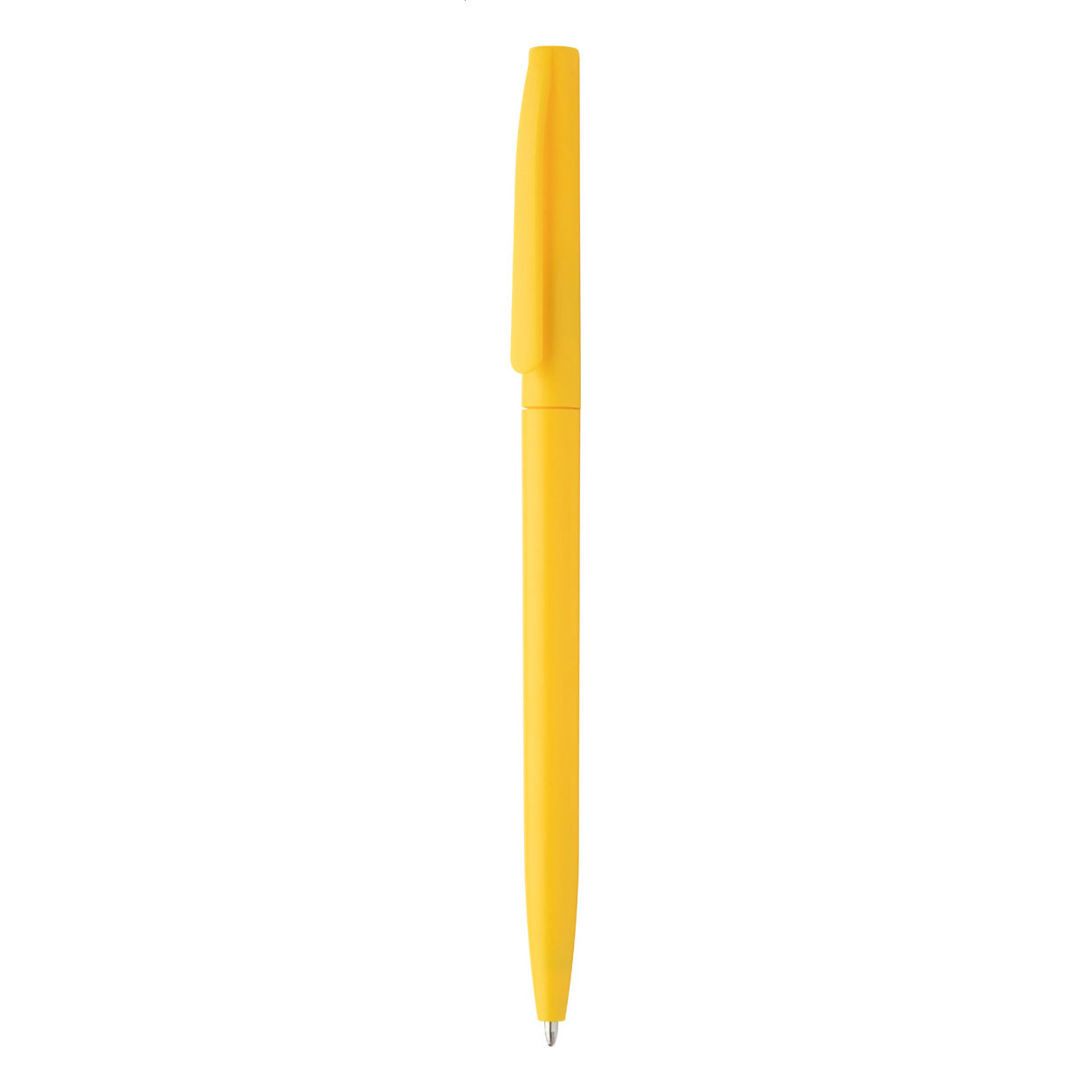 Penna a sfera in plastica con meccanismo a rotazione e refill blu — gadget promozionale personalizzabile con il tuo logo