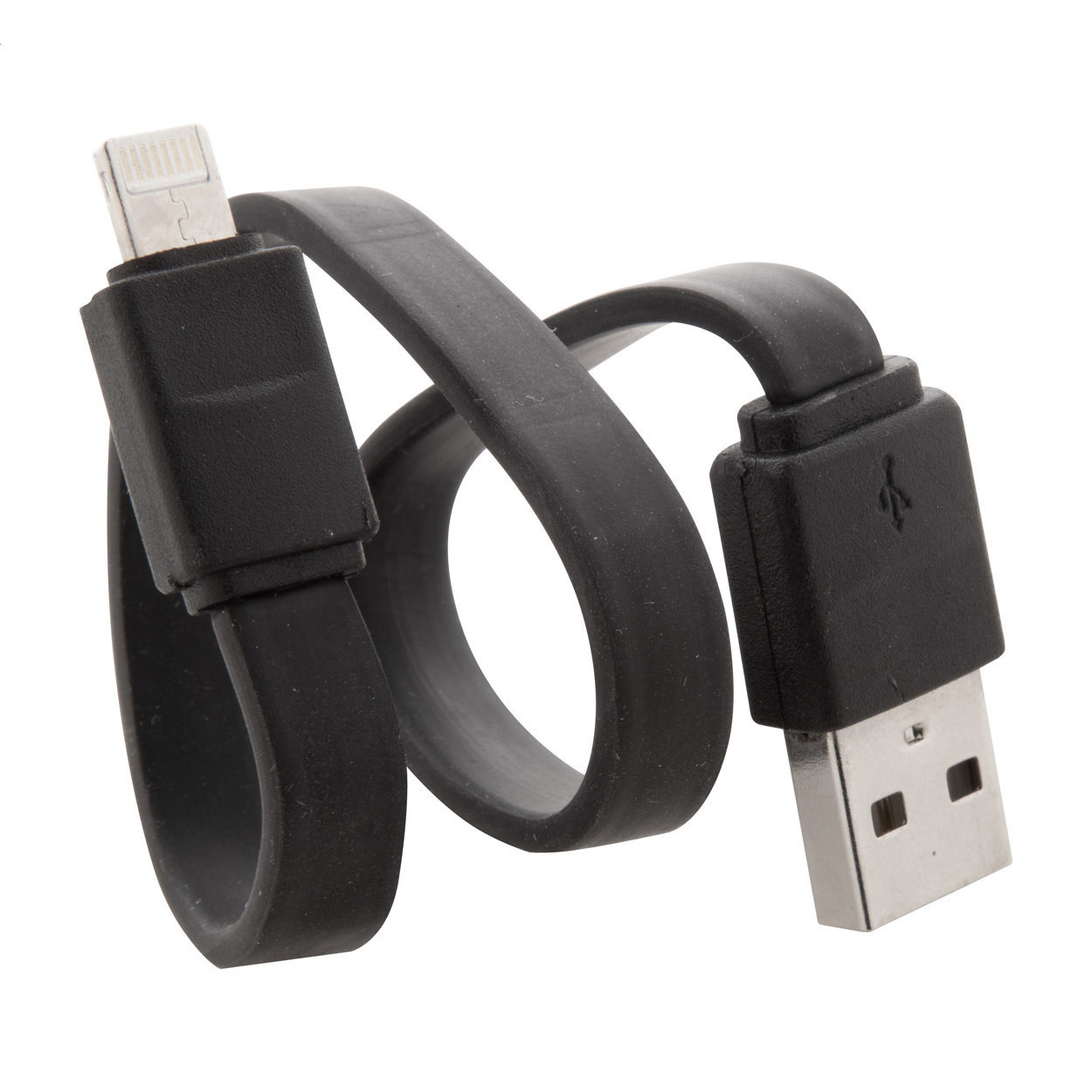 Cavo di ricarica USB con connettori Micro USB e Lightning, in scatola di plastica — gadget promozionale personalizzabile con il tuo logo