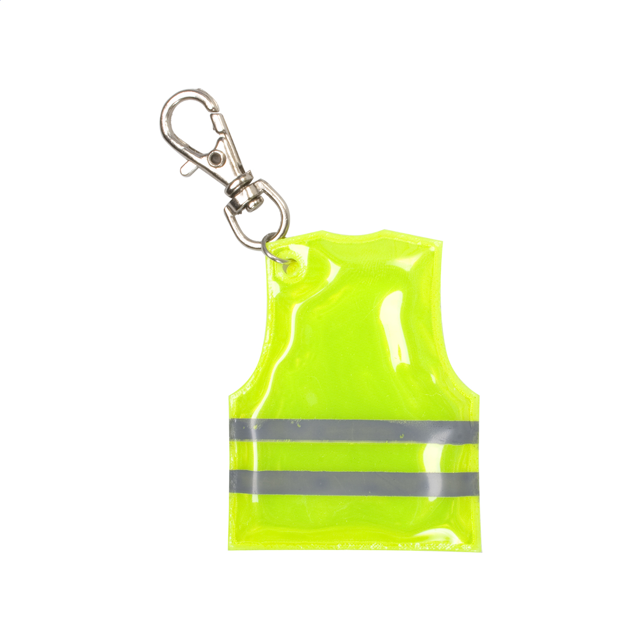 portachiavi mini gilet riflettente — gadget promozionale personalizzabile con il tuo logo