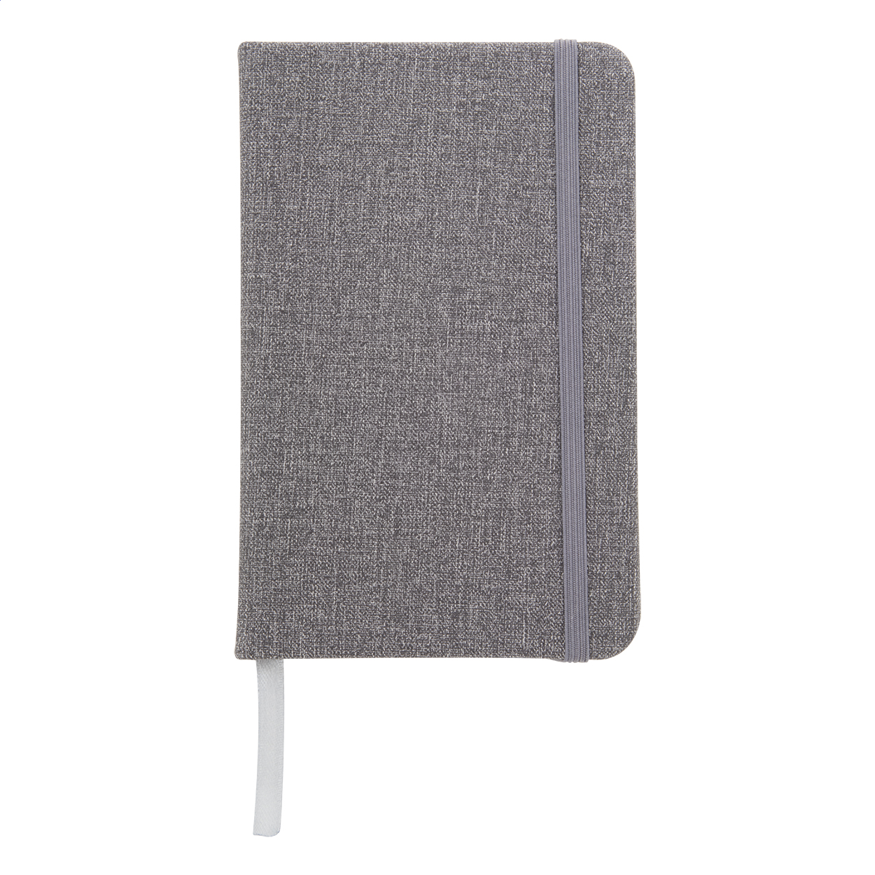Quaderno con copertina in pelle PU testurizzato, con elastico e 80 fogli a righe — gadget promozionale personalizzabile con il tuo logo