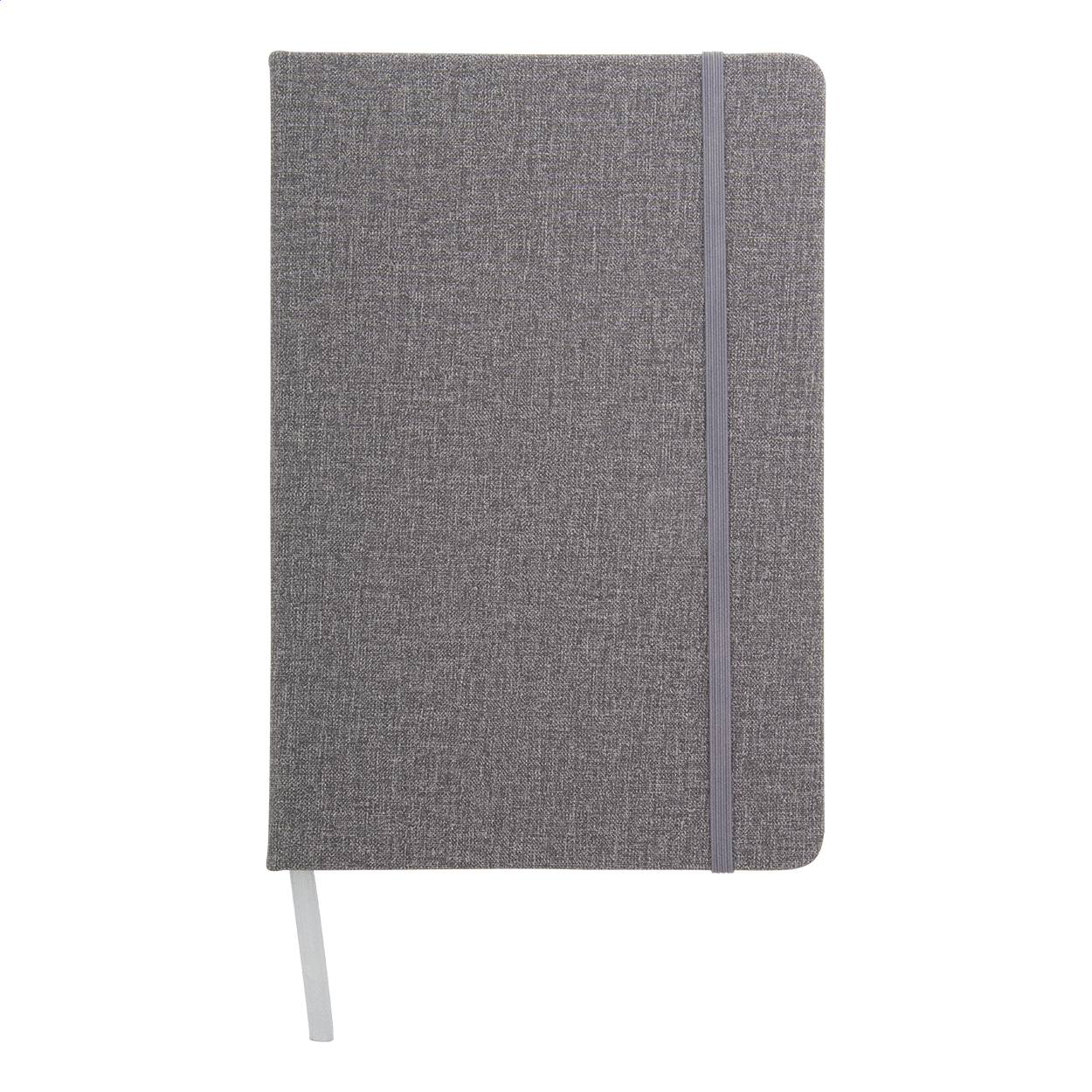 Quaderno con copertina in pelle PU testurizzato, con elastico e 80 fogli a righe — gadget promozionale personalizzabile con il tuo logo