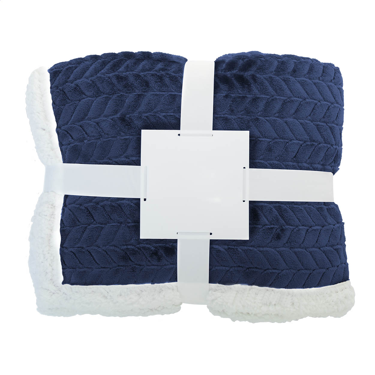Coperta in RPET a doppio strato con motivo jacquard — gadget promozionale personalizzabile con il tuo logo