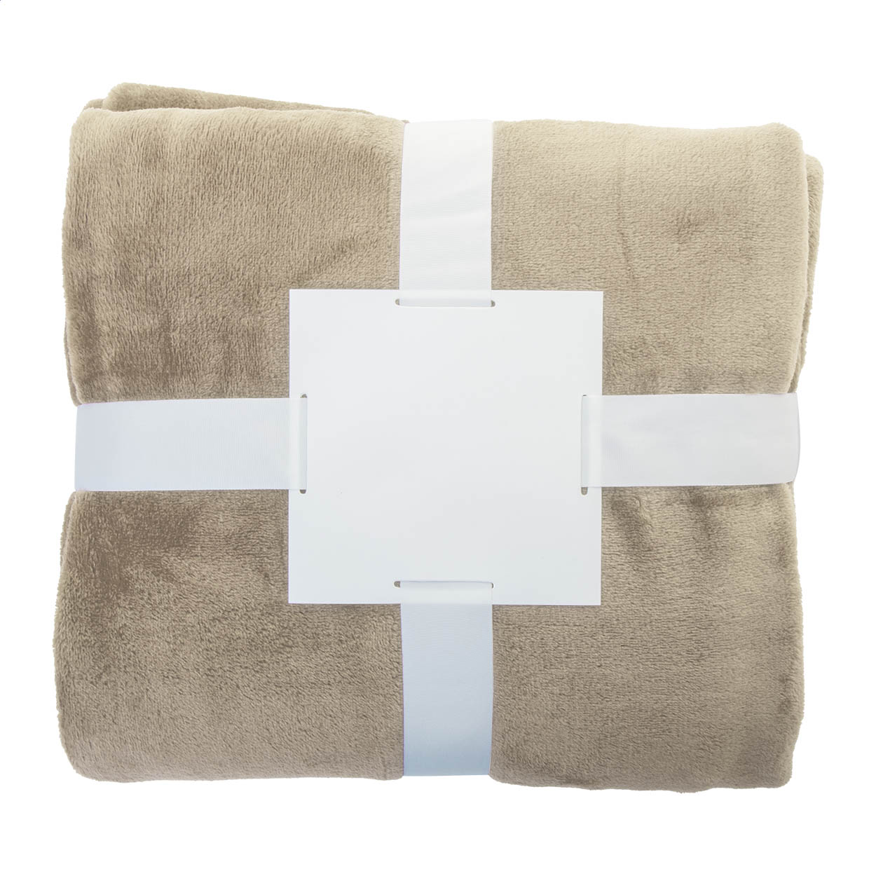 Coperta in flanella RPET — gadget promozionale personalizzabile con il tuo logo